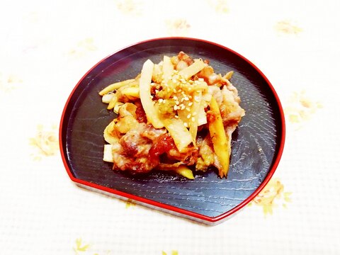 柚子胡椒＆味噌風味♪大根と豚肉の蒸し焼き